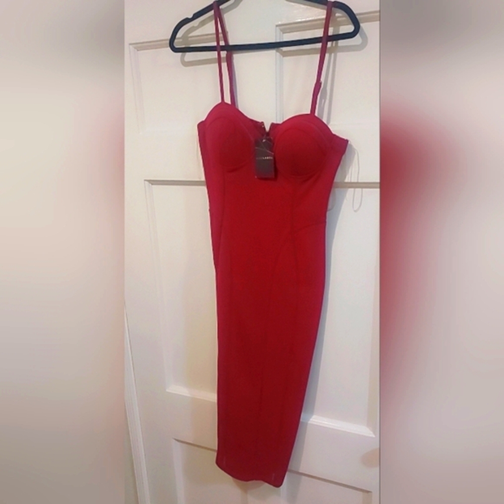 Dark Red Never Work Midi Jlux Label Dress